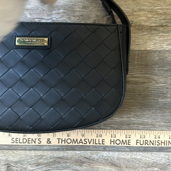 London Fog bag black woven adjustable shoulder stye #LFF22801 - Picture 4 of 9